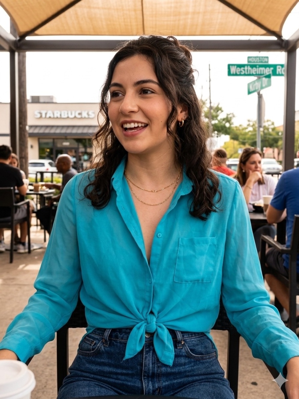 Liberty Love Turquoise Tie-Front Blouse